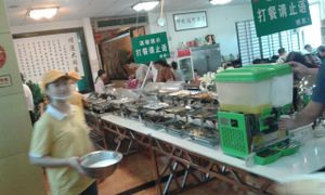 buffet line at Hong Shan Vegetarian - Saint Love in Guangzhou