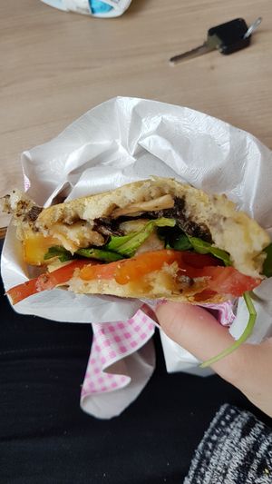 Vegan mushroom potato panini at Tiramisu in Maastricht