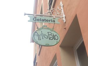 Sign at Gelateria Arte Bio in Muenster