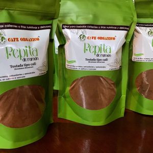 Sustituto de café a base de semillas de ramón pero sin cafeína lo que lo convierte en una infusión relajante. Cultivadas, tostadas y molidas en Yucatán. Muy nutritivas. at Café Orgánico in Merida