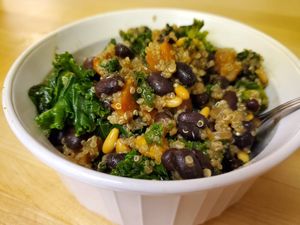 Roasted sweet potato, black bean, kale, and quinoa bowl. My fave! at NomBucket in West Palm Beach