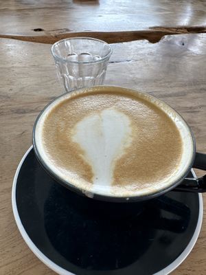 Hot macadamia latte  at Captain + Stoker in Monterey