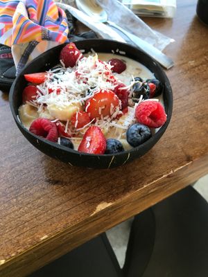 Cereal bowl yummy goodness with oat milk  at Captain + Stoker in Monterey