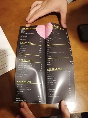 La carta at La Camarada in Barcelona