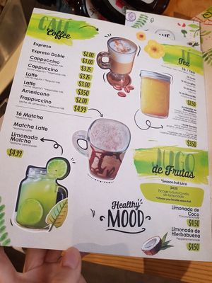 With almond milk at We Fresh in Panama City