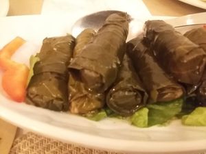 Stuffed vine leaves at El Rincón Libanés in Gran Canaria