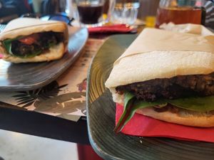 Mushrooms burgers in Ciabatta bread at Frog - Βάτραχος in Veria