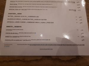 Menu at Manna Porto in Porto