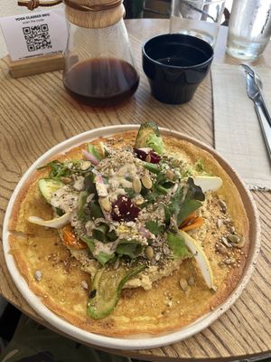 Chickpea omelette / filter coffee  at Manna Porto in Porto