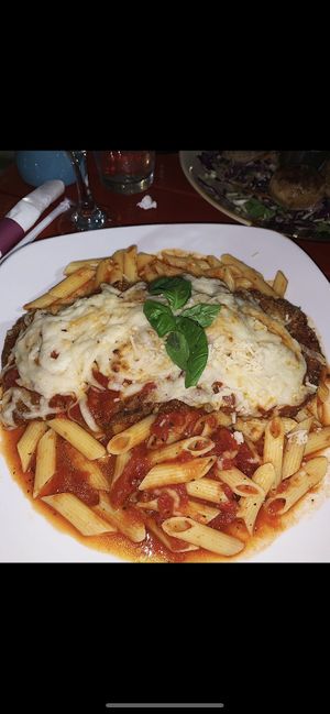 Vegan eggplant parmigiana  at The Brick in Hoboken