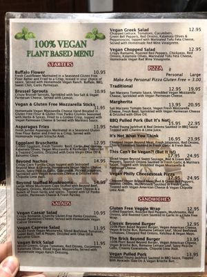 menu at The Brick in Hoboken