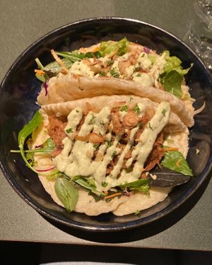 Jackfruit wraps   at Careys Bay Historic Hotel in Dunedin