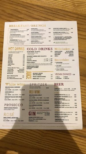 menu  at The Waffle House in Norwich