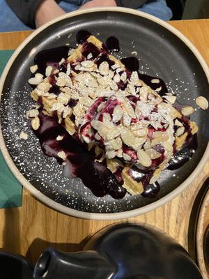 Cherry Bakewell waffles  at The Waffle House in Norwich