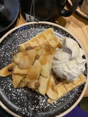 Dutch apple waffles  at The Waffle House in Norwich