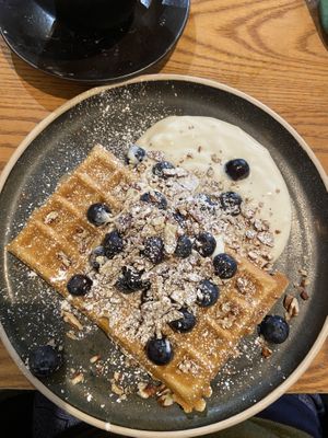 Blueberry maple pecan wafflee  at The Waffle House in Norwich