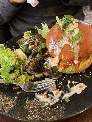 Breakfast (impossible) Burger 🍔   at Dankbar Kaffee in Leipzig