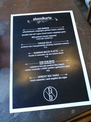 Abendkarte at Dankbar Kaffee in Leipzig