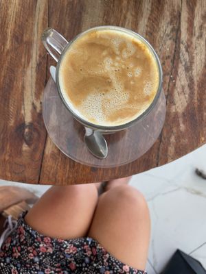Soy milk and nice and hot, but sweet?  at Cookies Cafe in Koh Phangan