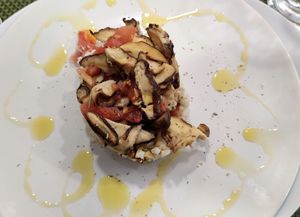 Arroz caldoso con setas shitaky y salsa de queso vegano at VeGaia - La Abuela Vegana in Alpedrete