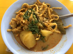 Khao soi at Green Jades Vegan in Chiang Mai