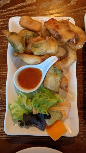 Mixed vegetable tempura (vegan) at Lime Leaf in Basingstoke