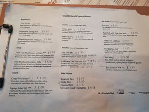 Veggie / vegan menu at Lime Leaf in Basingstoke