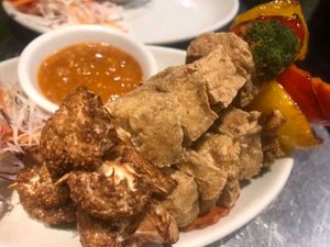 Tofu skewers with sweet chilli dip at Lime Leaf in Basingstoke