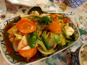 Cashew stir-fry made vegan at Mali Thai in Bendigo