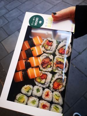 Vegan sushi box at Wasabi - Paddington Station in West London