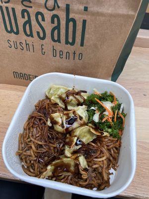 Vegetable Gyoza Yakisoba  at Wasabi - Paddington Station in West London