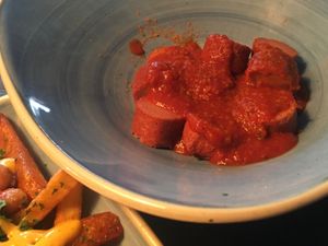 Currywurst at Pommes Pervers in Essen