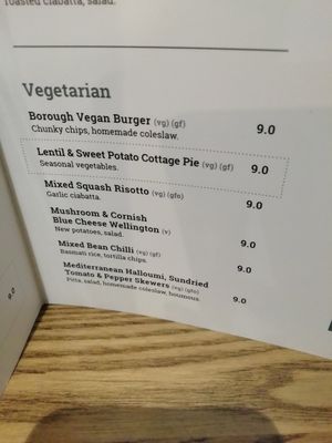 Vegan cheese! at The Borough Arms in Bodmin