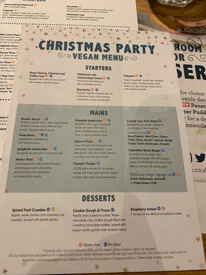 Vegan Christmas menu at Bella Italia in Stratford-upon-avon