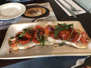 bruschetta at Bella Italia in Stratford-upon-avon