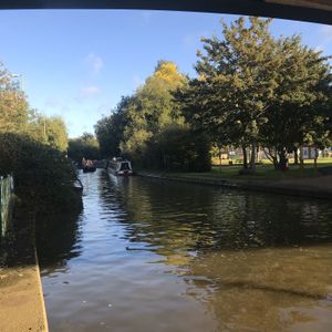 View of the Oxford Canal  at Tom's Diner in Banbury