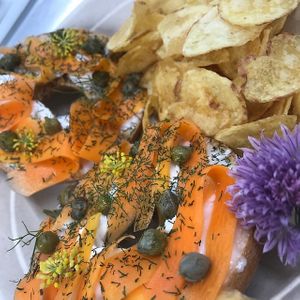 Carrot Lox Bagel (gf) at Tom's Diner in Banbury