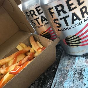 Beer and chips! (0% abv)  at Tom's Diner in Banbury