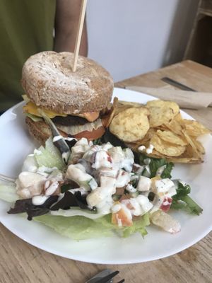 Vegan burger 🍔  at Tom's Diner in Banbury