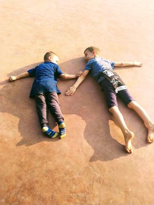 Pure joy at Tea Hut at Sadhana Forest in Auroville