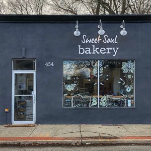 lovely facade at Sweet Soul Bakery in St James