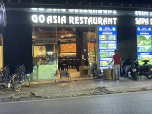 One of three names on front of same restaurant   at The Long Bridge in Tam Coc