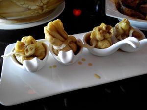 Words in a bag at Shan Ding Dong Ren - Caveman Vegetarian Teahouse in Dongguan