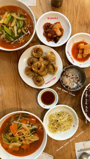 some options from the menu  at Hae Tteuneun in Gwangju