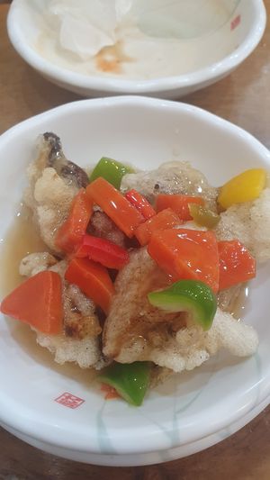 Sweet and sour mushrooms at Hae Tteuneun in Gwangju