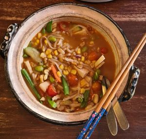 Peanut noodle satay. Unexpectedly, its a soup. at CRAFT Bistro in Surat Thani