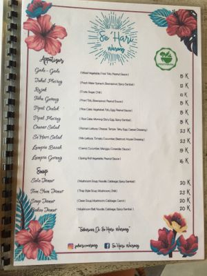 Vegetarian menu a lot is vegan  at Se'Hari Warung in Ubud