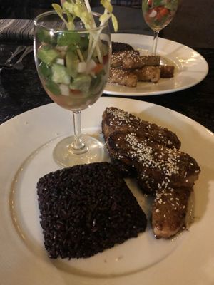 Tempeh dish - they use millet tempeh  at Street Vegan House in Koh Phangan