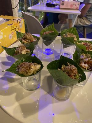 gorgeous tea leaf appetizer  at Street Vegan House in Koh Phangan