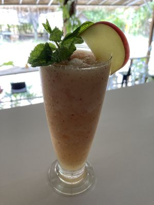 Apple pear and ginger shake. Recommended!  at Street Vegan House in Koh Phangan
